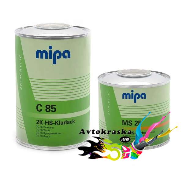 Лак Mipa C85 HS с отвердителем 1л+0,5л - Лак акриловый HS цена!