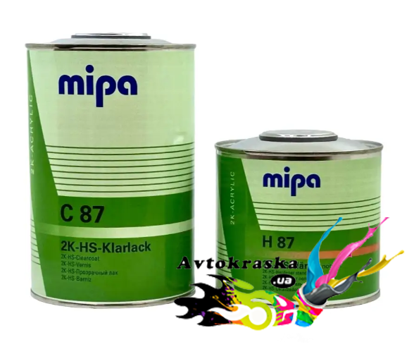 Mipa C87 лак для авто HS с отвердителем 1 л+0.5 л - Лак акриловий HS ціна!