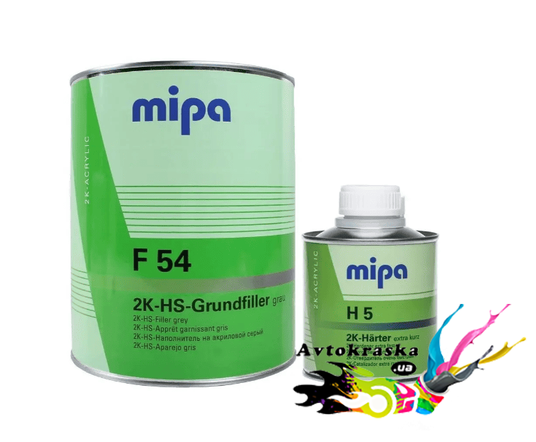 Mipa Грунт-наполнитель F54 HS 1л+0,25л серый - Акриловый грунт 2К цена!