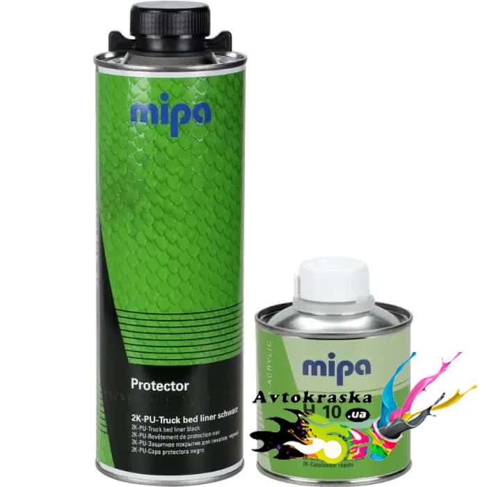 Mipa PROTECTOR Защитное покрытие 0,75л+0,25л черное - Антикор, Антигравий цена!