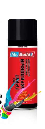 Грунт в баллончике Mr.Build акриловый Черный 400 мл