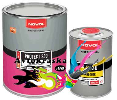 37341 Novol Protect 330 Грунт акриловый черный 1л+0,2л