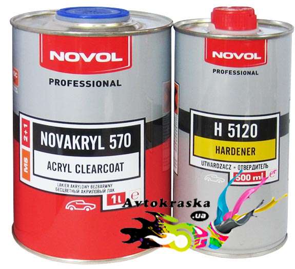 38071 Novol Лак бесцветный акриловый Novakryl 570 1л+0,5л
