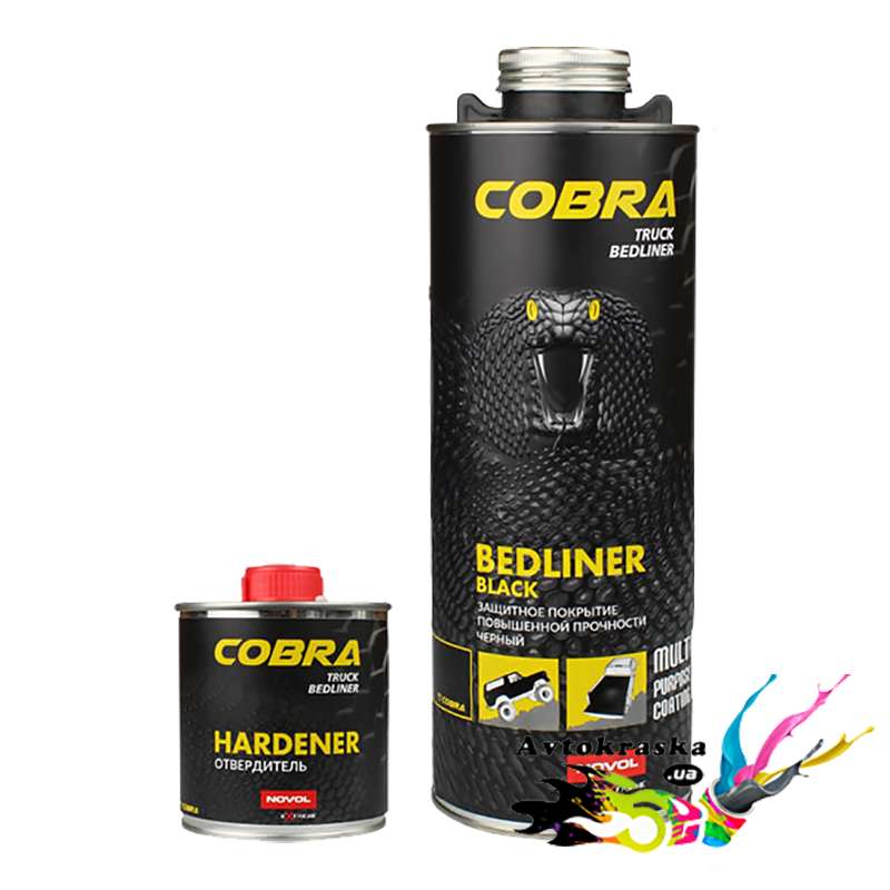 Novol 90363 Защитное покрытие Cobra Bedliner черное 0,6л+0,2л