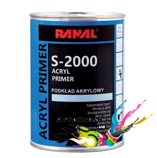 Грунт Ranal S-2000 0,8л+0,16л HS серый