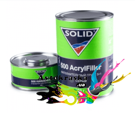 Грунт-наполнитель Solid 500 Akril Filler 5+1 960мл серый - Акриловый грунт 2К цена!