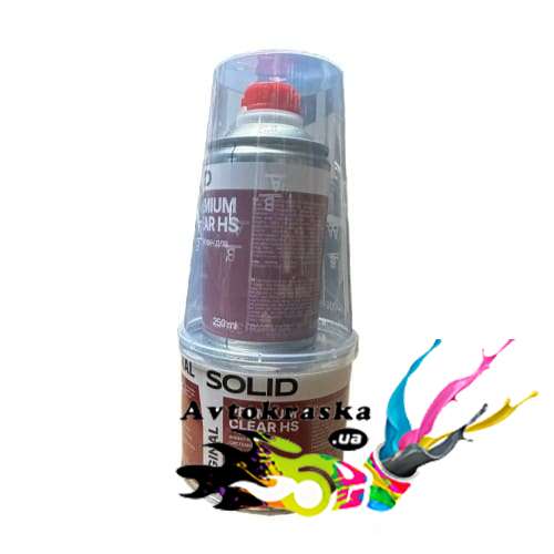 Лак SOLID Premium Clear HS комплект 0,5л+0,25л - Лак акриловый HS цена!