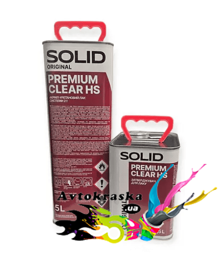 Автомобильный лак SOLID Premium Clear HS комплект 5л+2,5л - Лак акриловый HS цена!