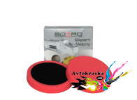 Полировальный круг Sotro на липучке D150/H25мм красный средне-мягкий