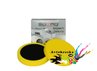 Полировальный гладкий круг Sotro на липучке D150/H25мм желтый универсальный 
