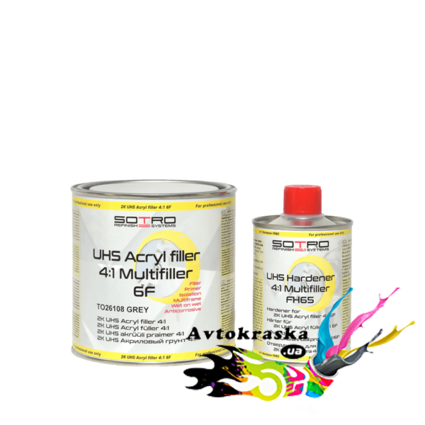 SOTRO Грунт для авто серый 2K UHS Acryl filler 4:1 Multifiller 6F 0,8 л+0,2 л
