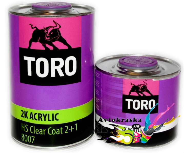 Toro Акриловый лак автомобильный 8007 HS Clear coat 1л+0,5л